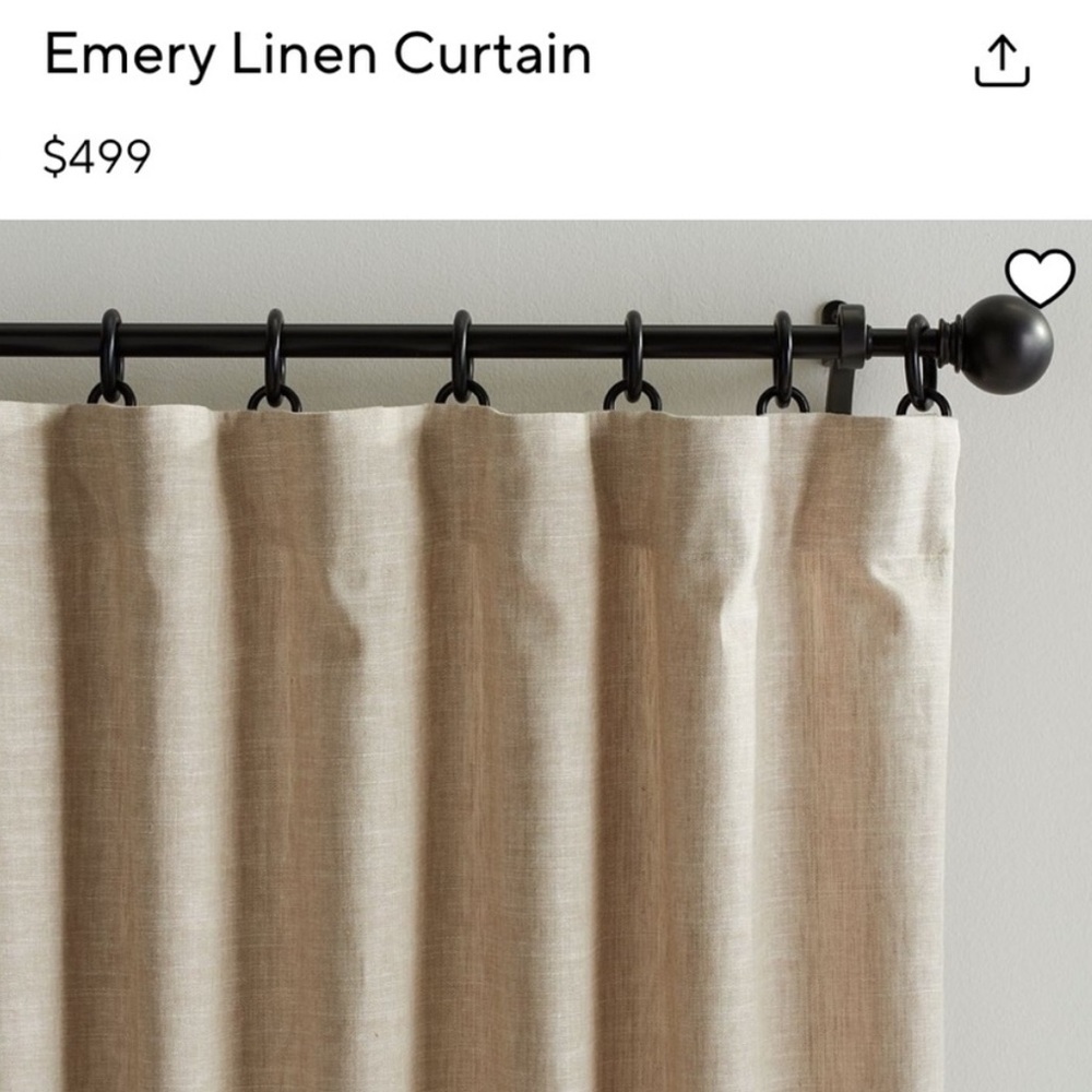 POTTERY BARN Emery SET OF 2 3 in 1 Custom Linen Cotton Light Filtering Curtains